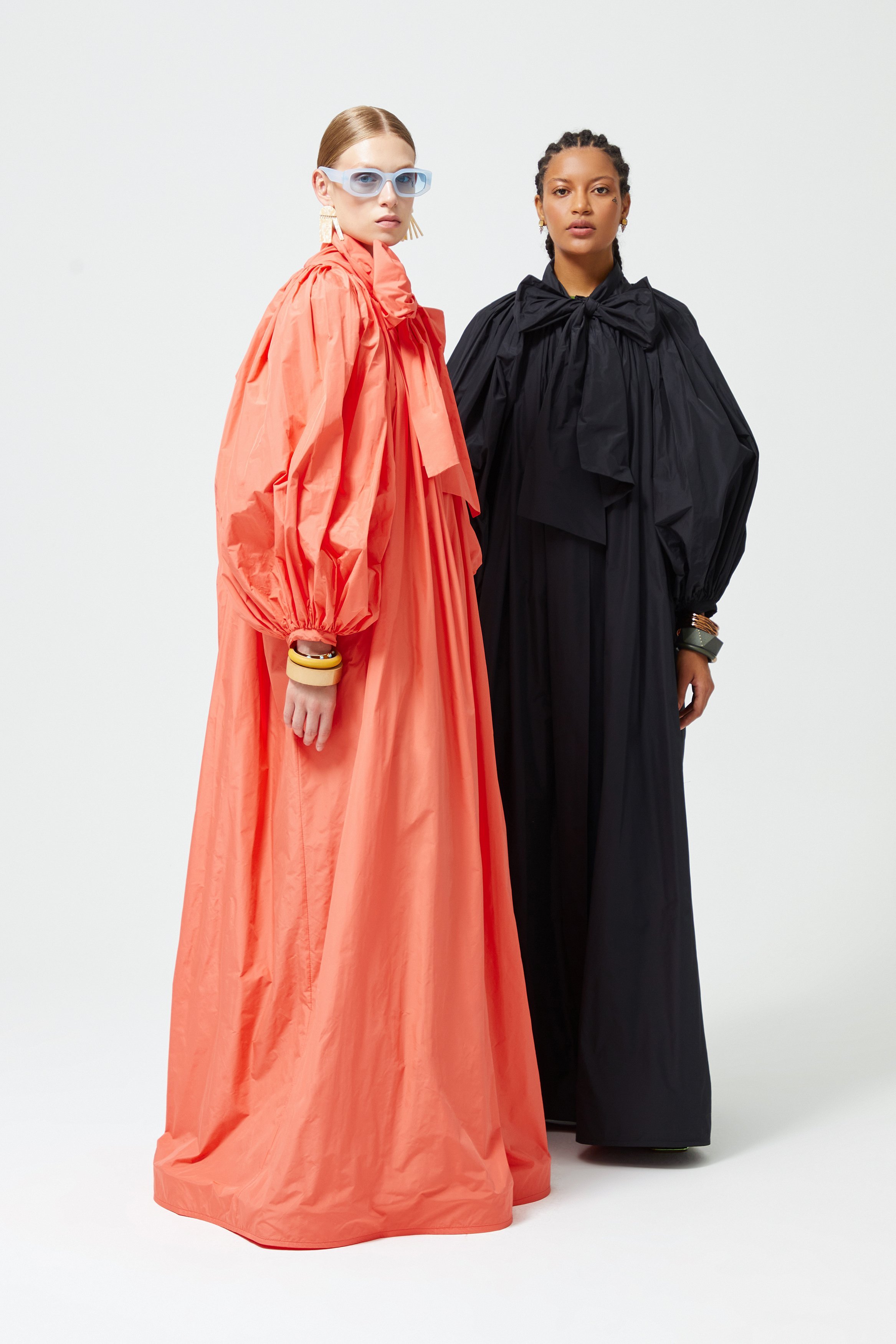 Fiyonklu Pelerin Kaftan Turuncu