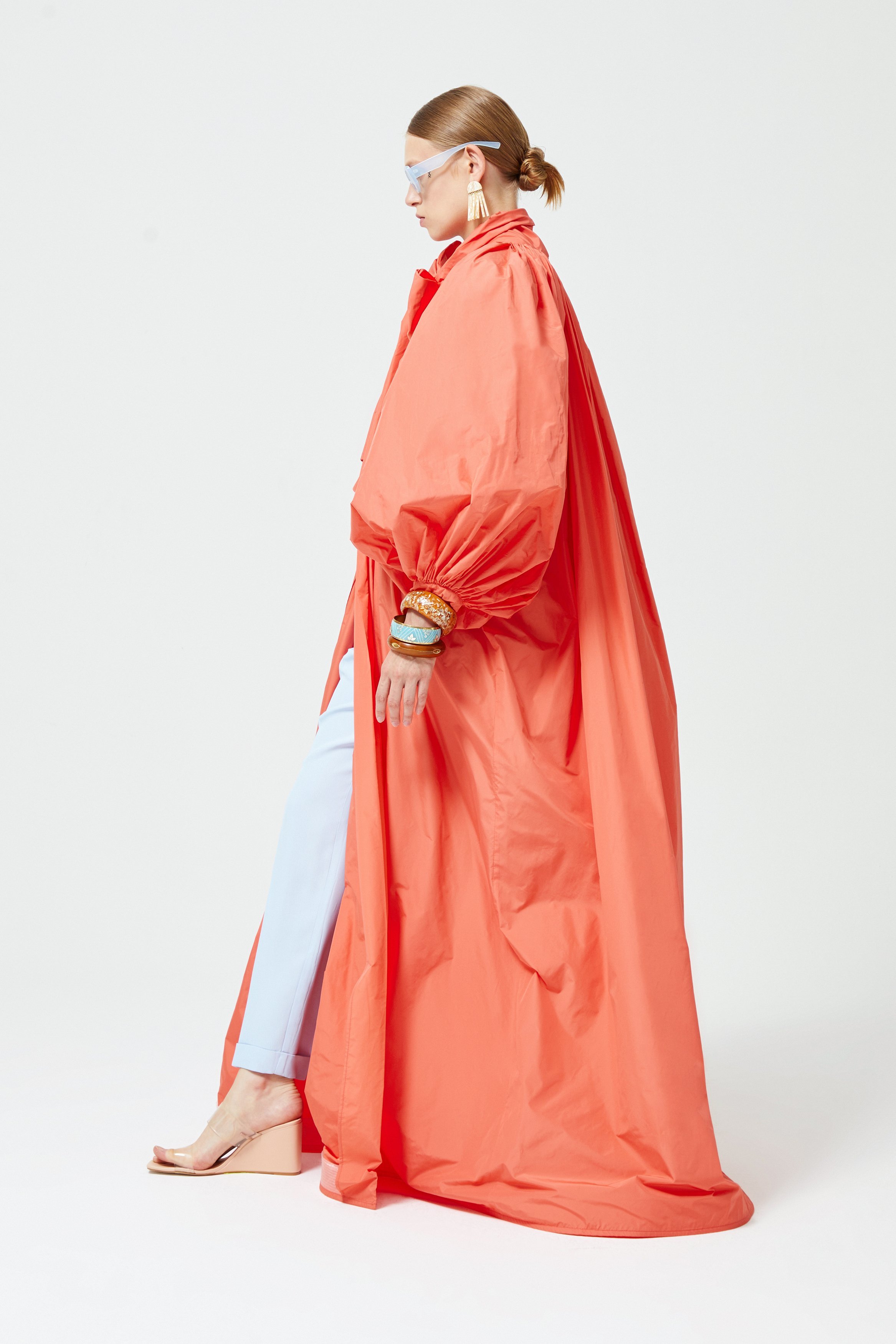 Fiyonklu Pelerin Kaftan Turuncu