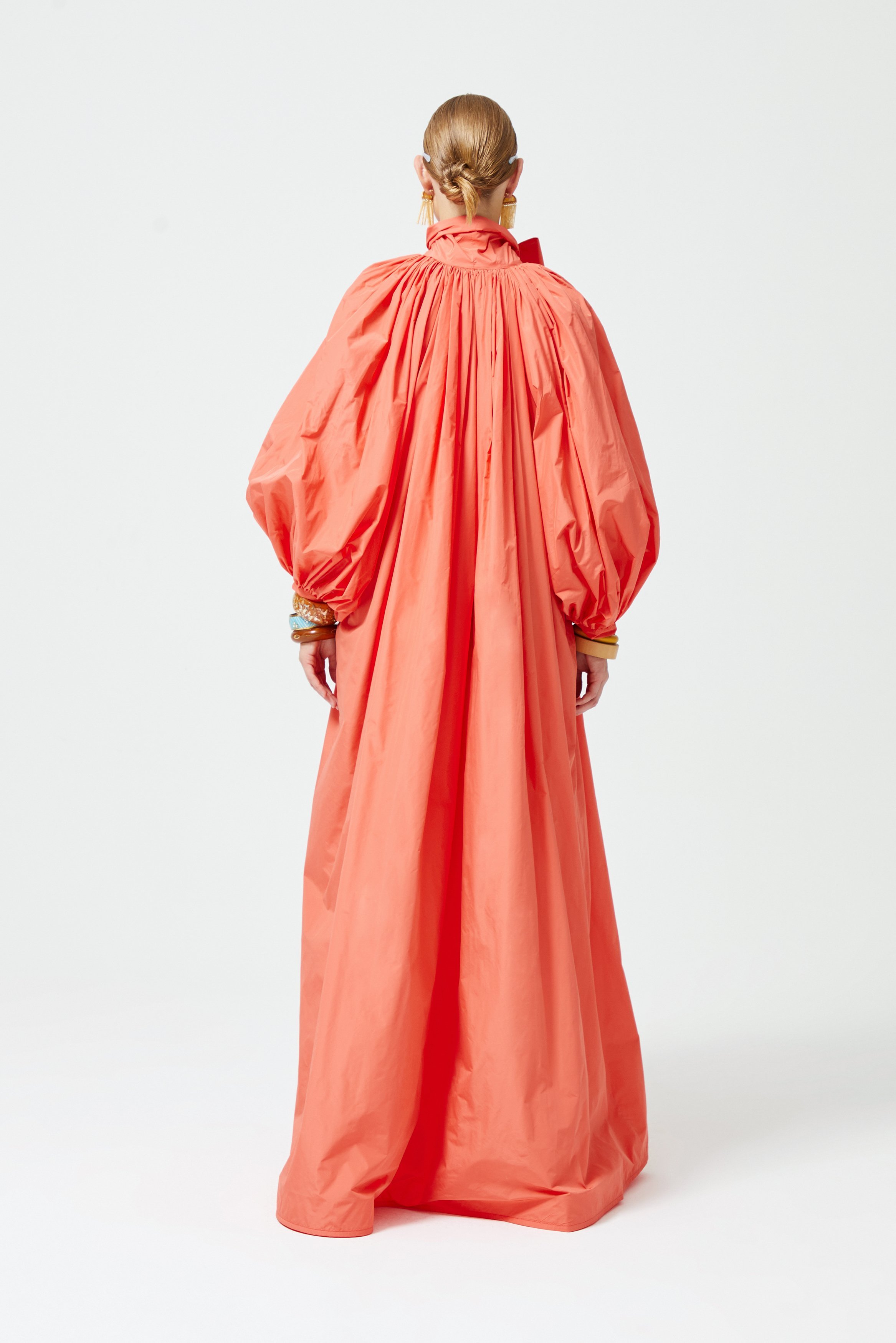 Fiyonklu Pelerin Kaftan Turuncu