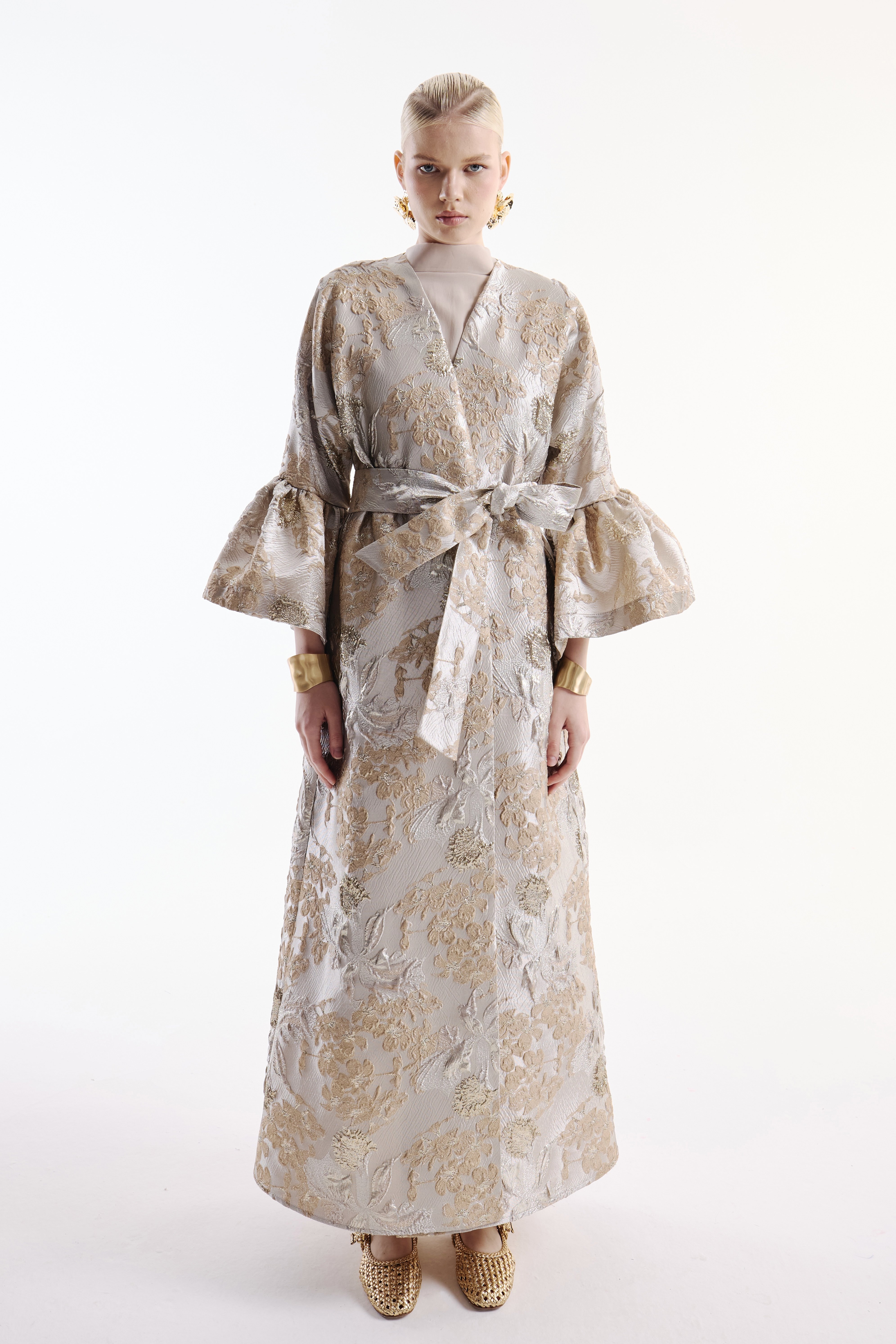 Brokar Kaftan Volan Kollu Gold