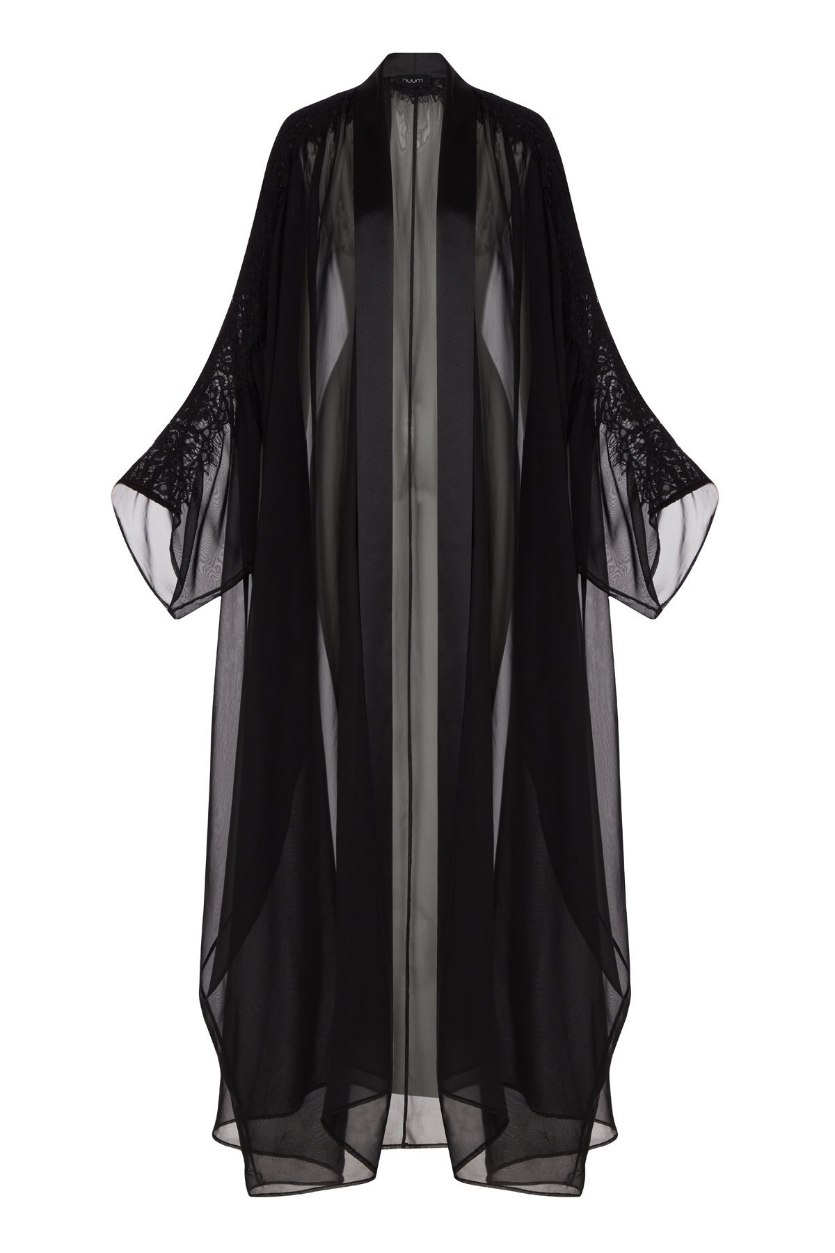 Şifon Abaya Dantel Detaylı