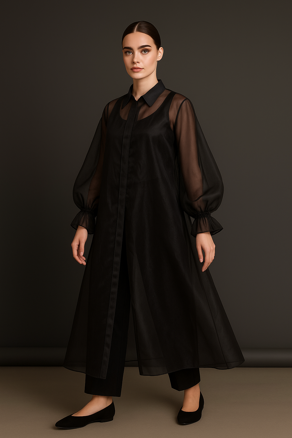 Organze Elbise Siyah