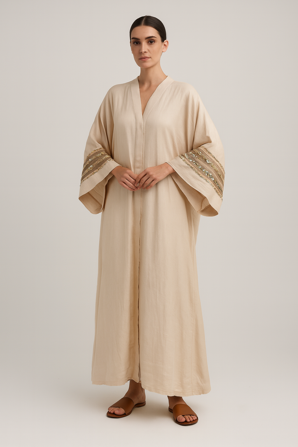 İpek Cupro Abaya Somon