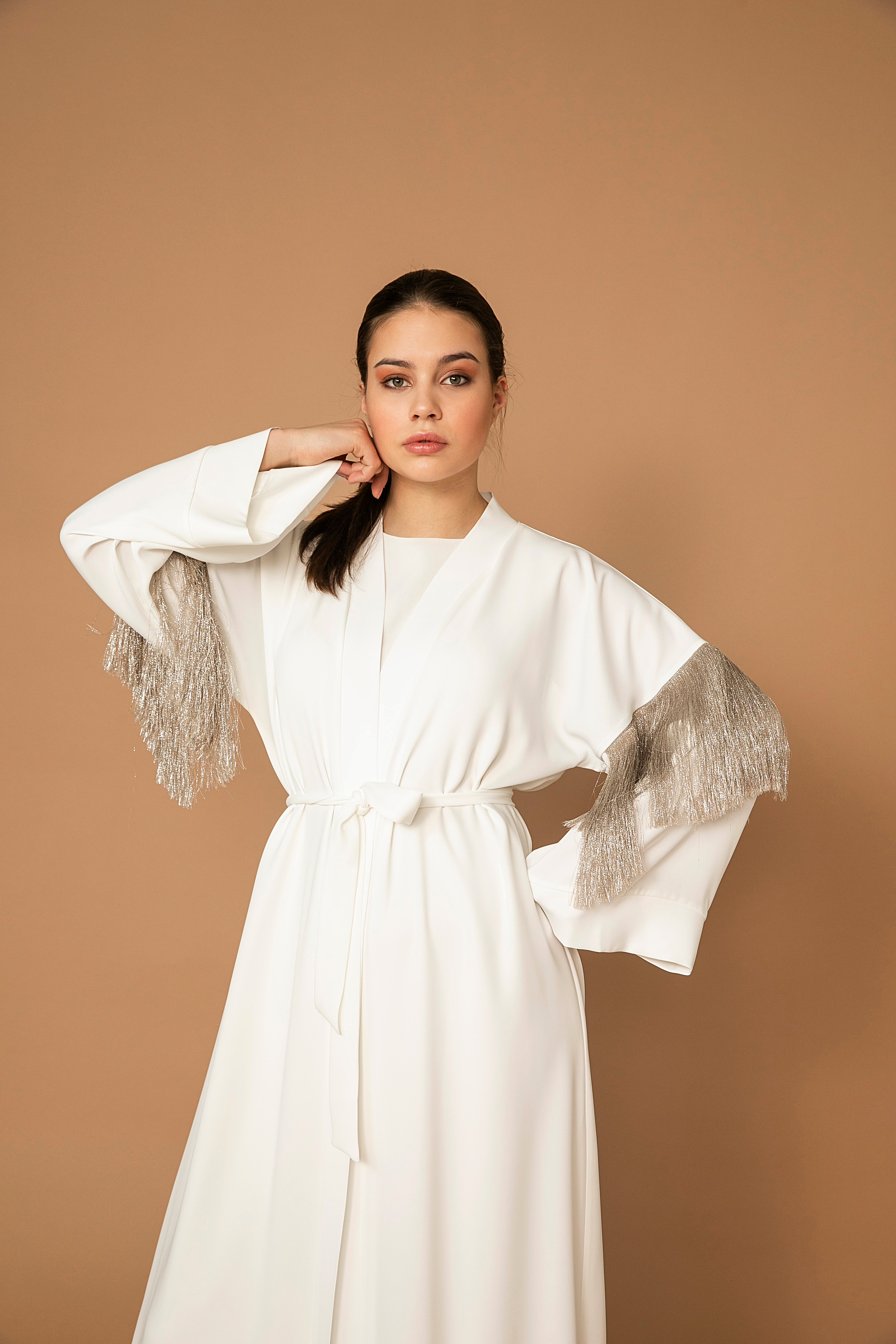 Kimono Parıltı Saçaklı Abaya