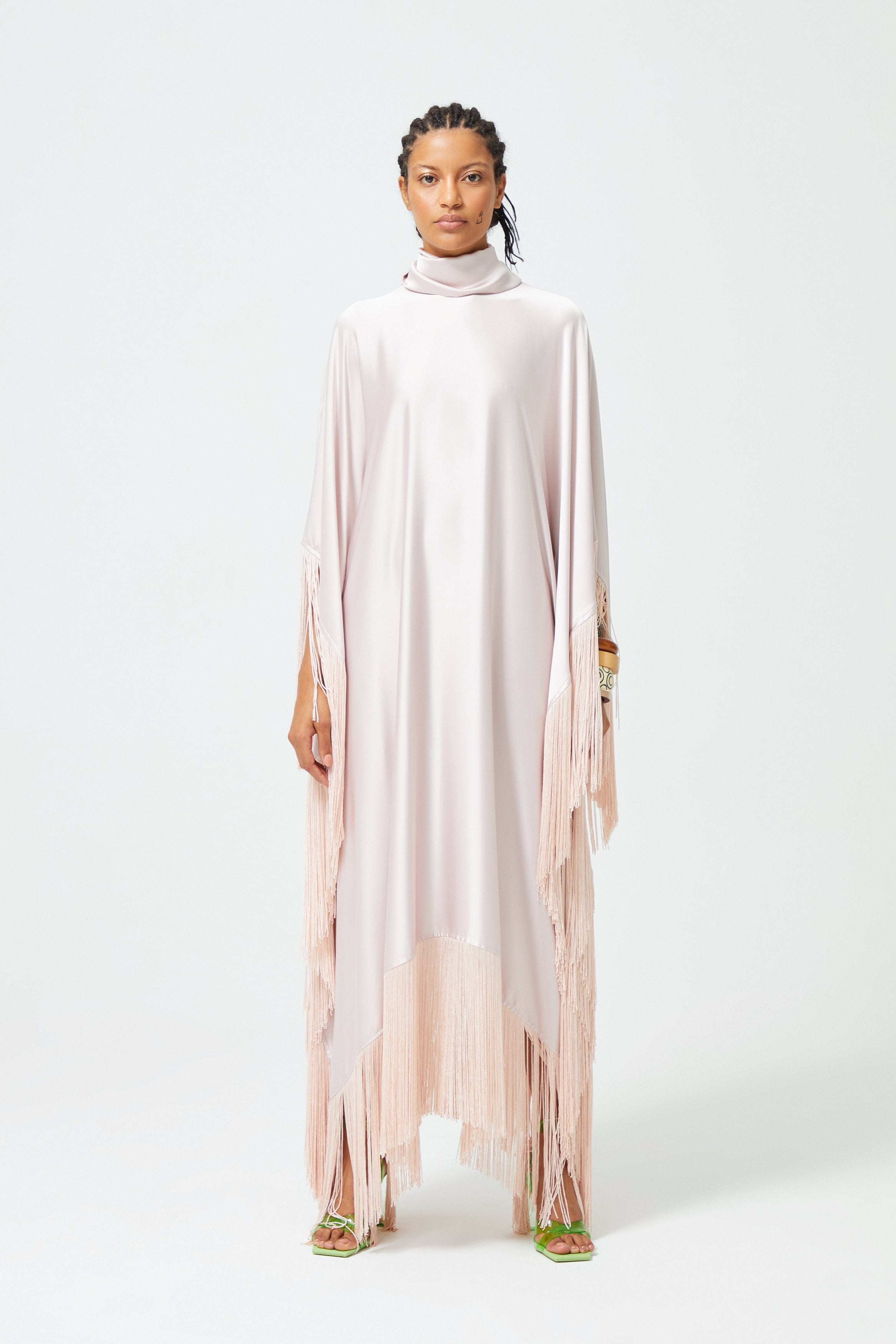 Robe à franges poudre