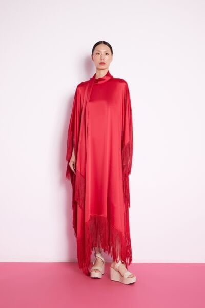 Fringed Dress Red