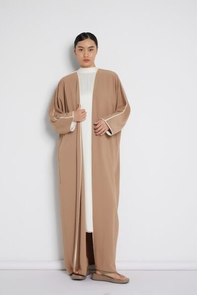 Biye Detaylı Abaya Camel